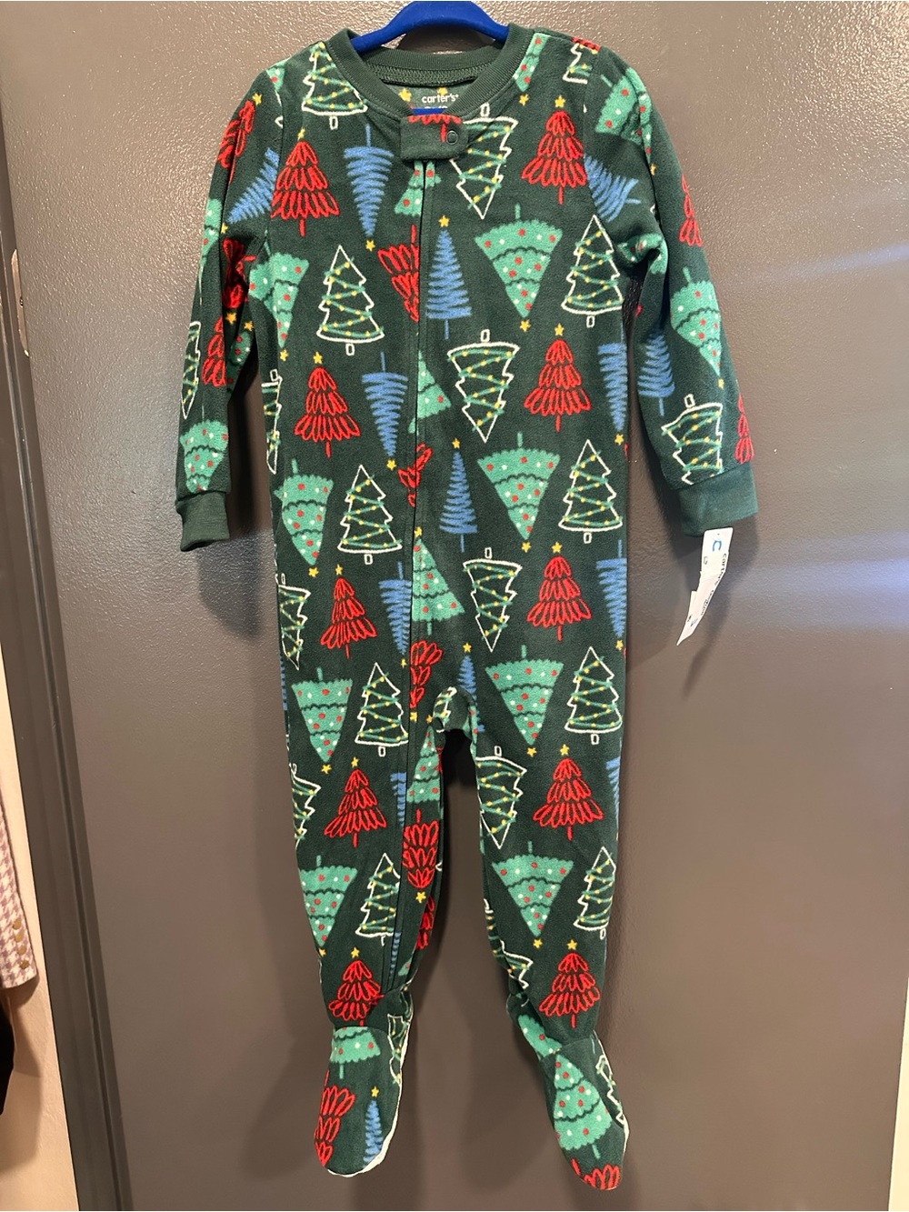 NWT Carter’s Christmas fleece pajamas /sleeper unisex size 2T